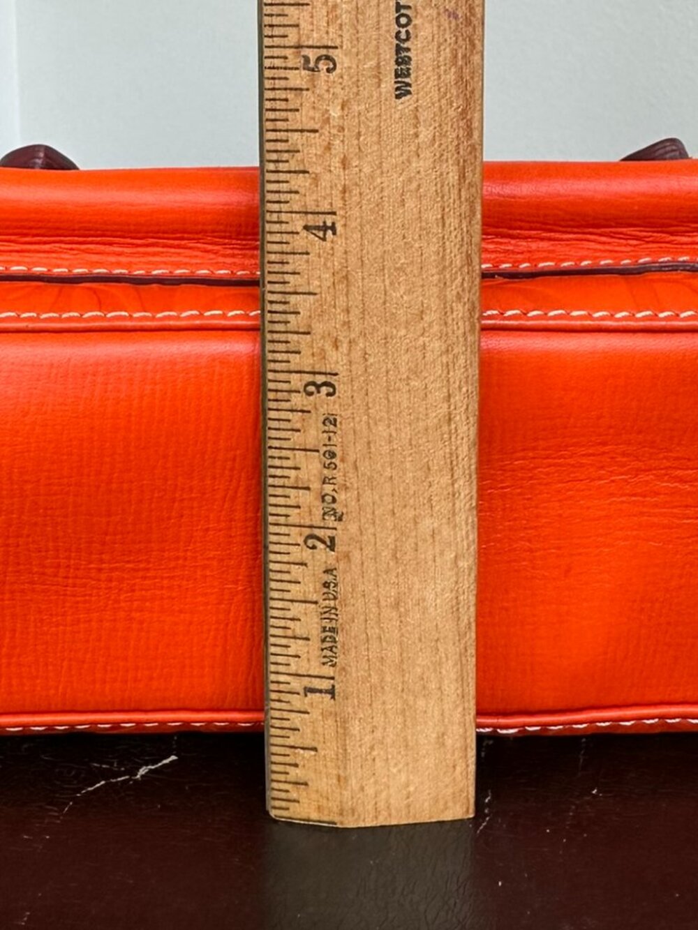 Dooney & Bourke Safari Crossbody Bag Embossed Orange Leather Satchel Purse - Picture 16 of 16